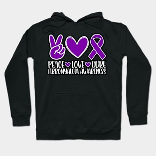 Fibromyalgia Awareness Peace Love Cure Hoodie